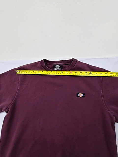 Dickies Burgundy Crew Sweatshirt Large Oakport Cotton