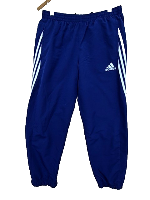 Adidas Unisex Navy Three Stripes Track Pants Size L Tapered