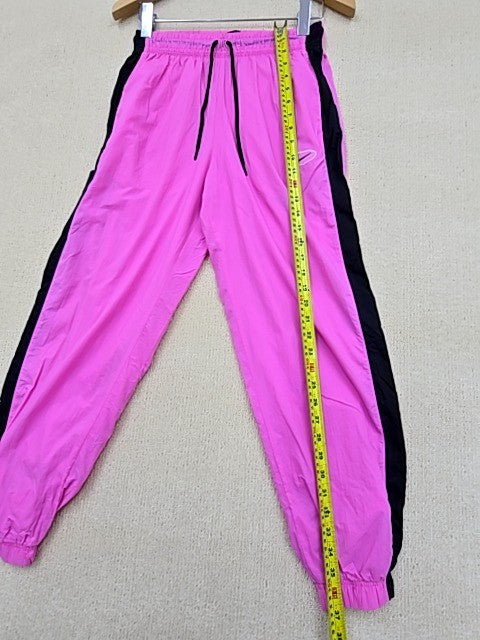Nike Unisex Pink Black Stripe Nylon Sweatpants Size S