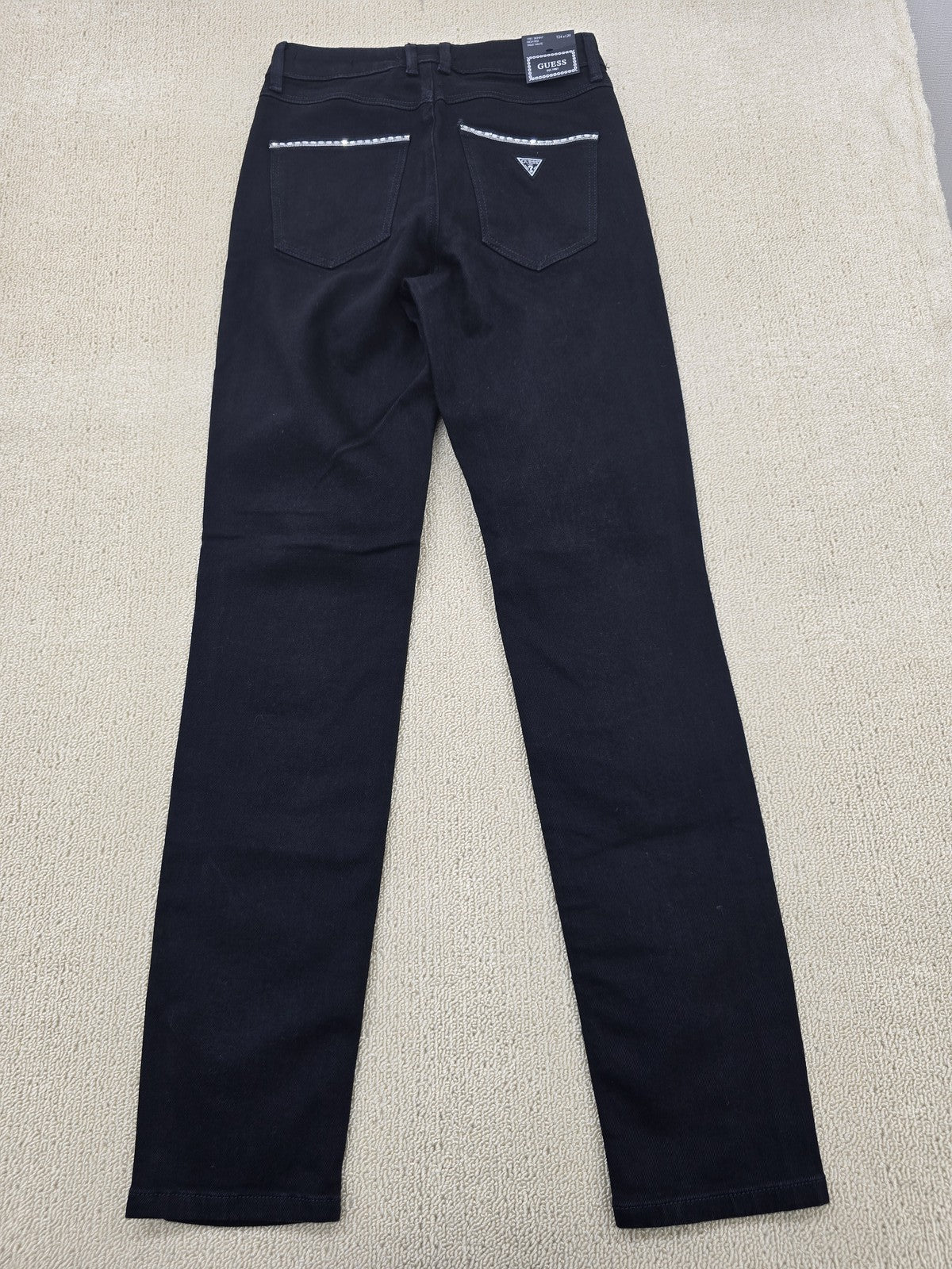 Guess 1981 Skinny High Waist Activewear Pants Black Sz 24 NWT