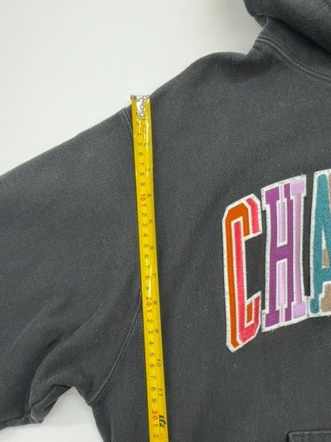 Champion Boys Charcoal Pullover Hoodie Size L Reverse Weave Fleece Graphic