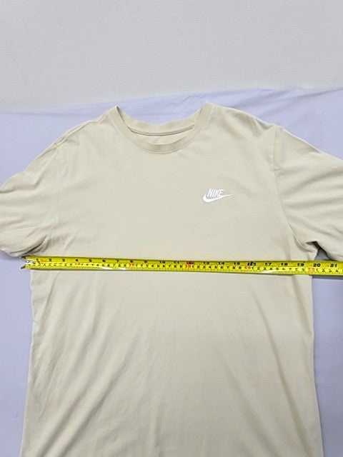 Nike Men's Beige Crew Neck Short Sleeve T-Shirt Size M Cotton