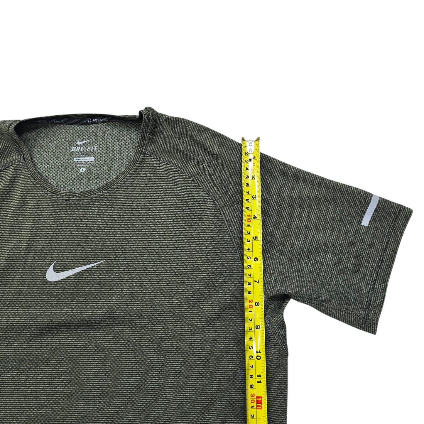 Nike Women's Olive Green Dri-FIT Running T-Shirt Size L