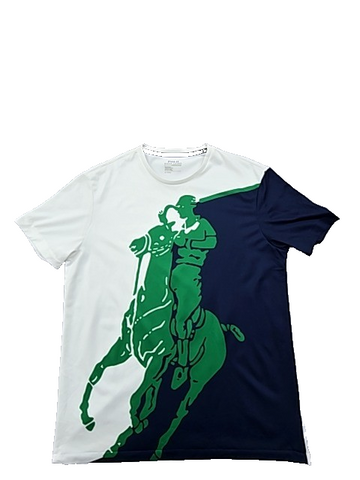 Polo Ralph Lauren Performance T-Shirt Men M White Navy Crewneck