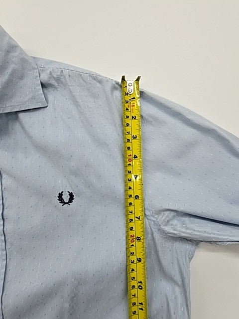 Fred Perry Men's Light Blue Slim Fit Button-Up Shirt Size S
