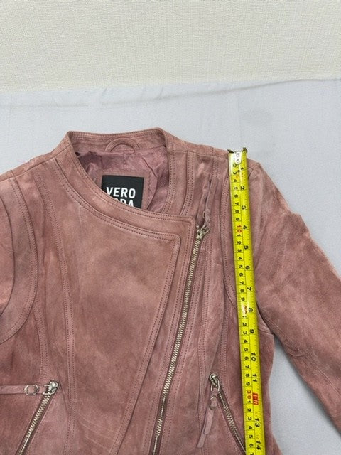 Vero Moda Pink Faux Leather Bomber Jacket Short Size S Women