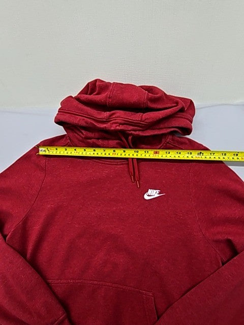 Nike Men's Red Fleece Pullover Hoodie Size L Kangaroo Pocket