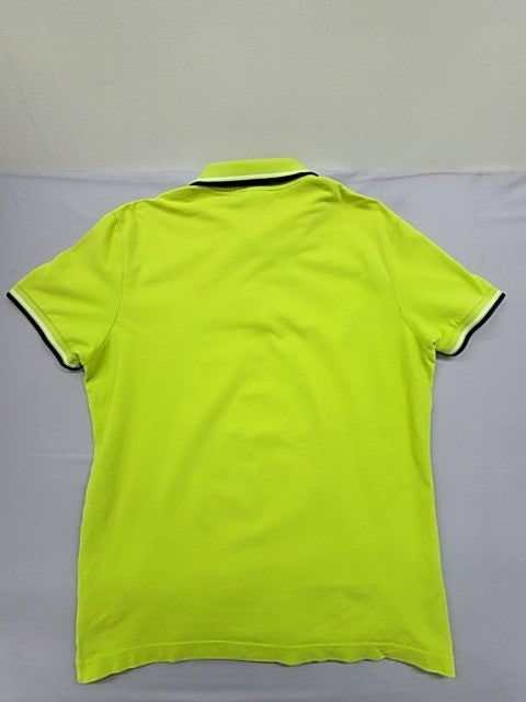 Diadora Green Tennis Polo Shirt Men S Italy Cotton Pique White Piping
