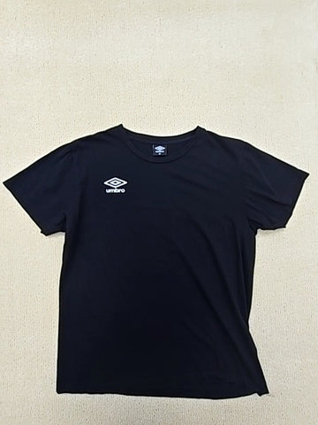 Umbro Men's Black Logo T-Shirt M Short Sleeve 100% Cotton Crew Neck