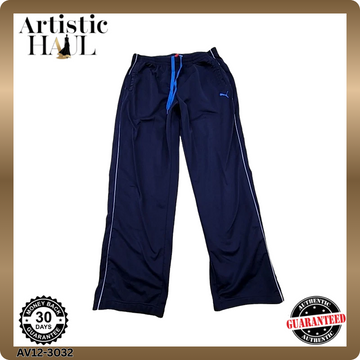 Puma Men's Navy Track Pants Size L Drawstring Regular Fit 816362