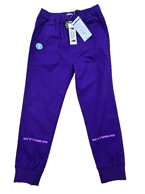 BAPE Men's Purple Track Pants – Size S, Camo, Cotton