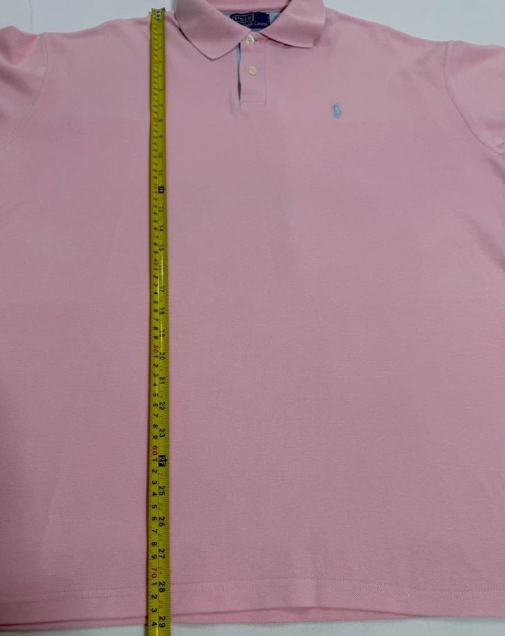 Ralph Lauren Men's Polo Shirt Pink Short Sleeve Cotton Size L