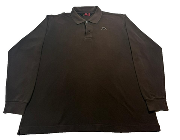 Kappa Men's Brown Long Sleeve Pique Polo Embroidered Logo Size M