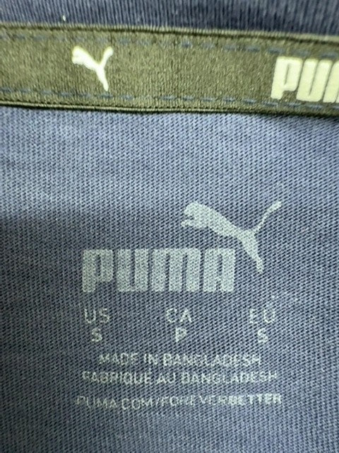 Puma Men's Navy Cotton Crew Neck Short Sleeve Tee - Size S