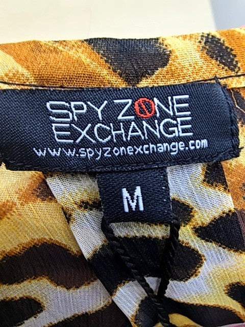 Spy Zone Exchange Maxi Dress M Floral Animal Print Chiffon Vintage