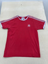 Adidas Originals Unisex Red T-Shirt – Size L, Striped, Short Sleeve