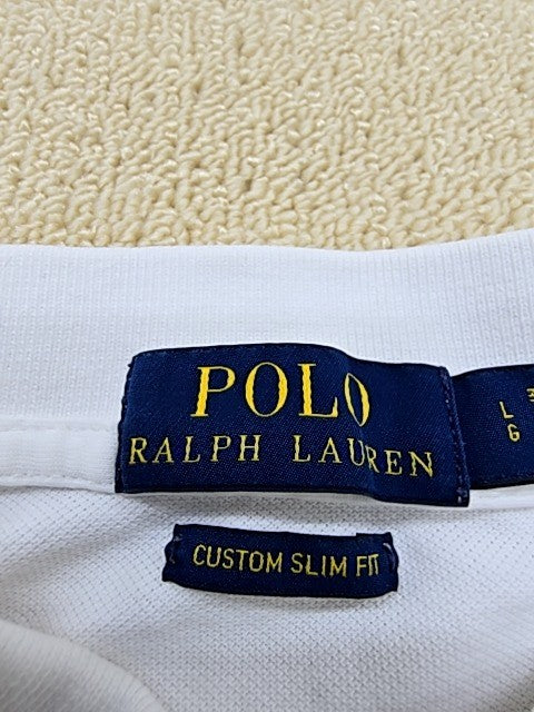 Polo Ralph Lauren White Cotton Polo Shirt Men's Large Short Sleeve