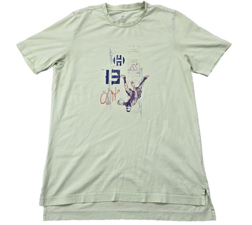 Adidas Men's Grey Basketball Graphic T-Shirt Size M Short Sleeve