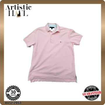 Tommy Hilfiger Men's Pink Short Sleeve Polo Shirt Size S Cotton