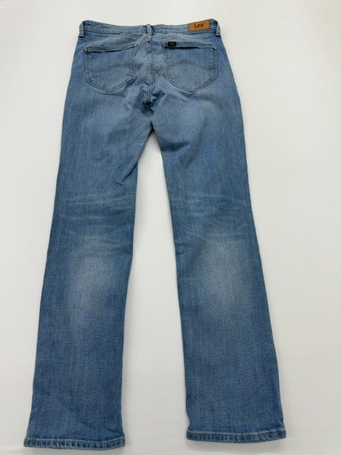 Lee Men Light Wash Blue Straight Leg Jeans Waist Size Regular Cotton