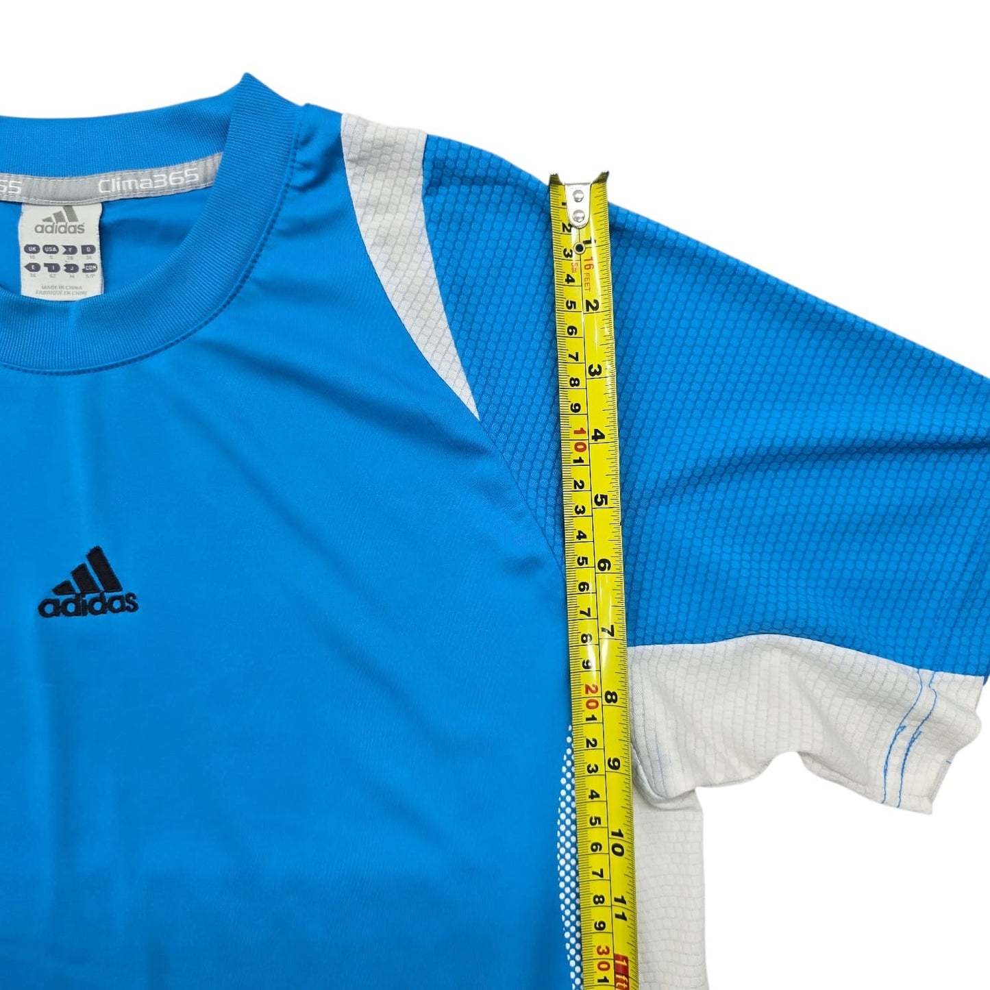Adidas Unisex Blue White Mesh Jersey Size F Relaxed Fit