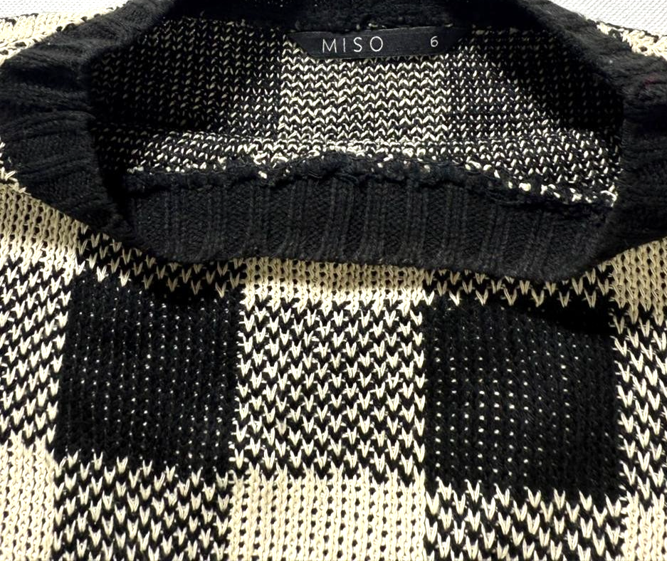 Miso Women's Black And White Jumper Size 6