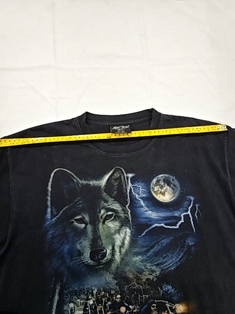 Rock Chang Men's XL Black Biker Graphic T-Shirt Cotton