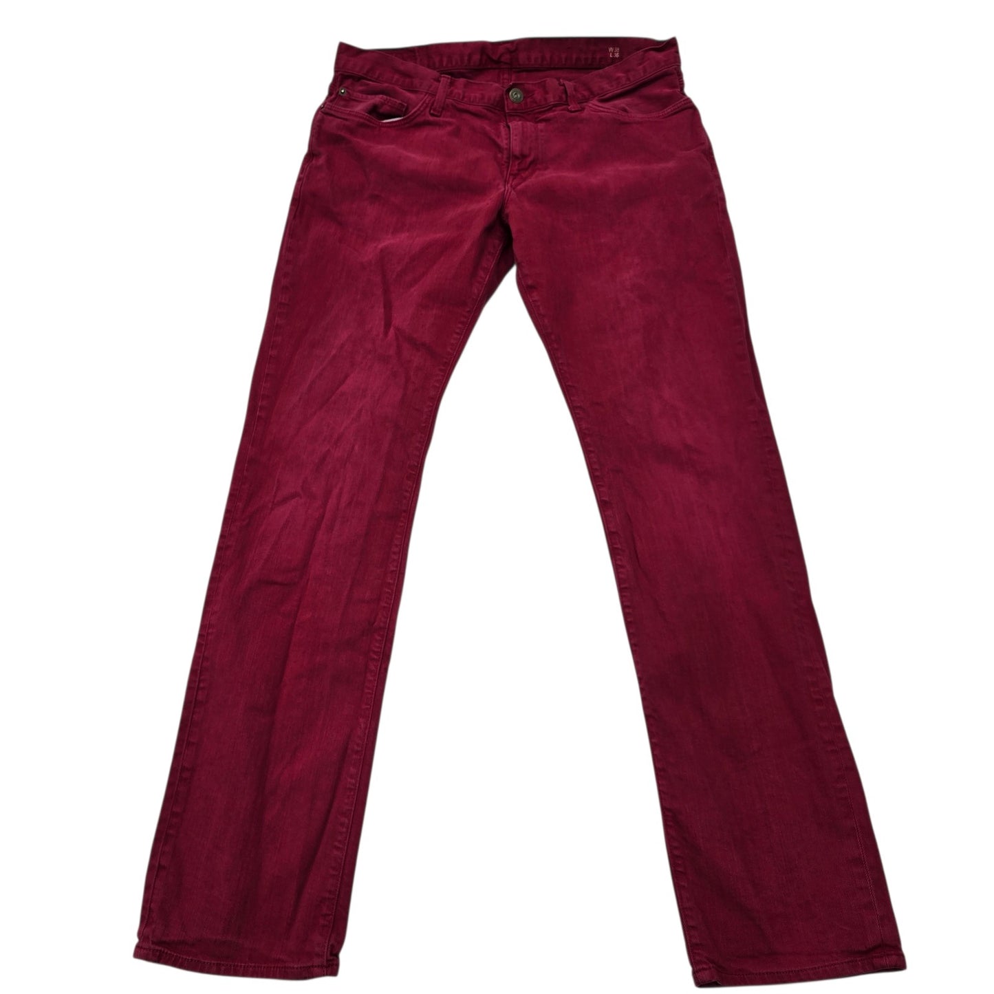 Tommy Hilfiger Men's Burgundy Straight Leg Jeans W38 L36 Regular Denim
