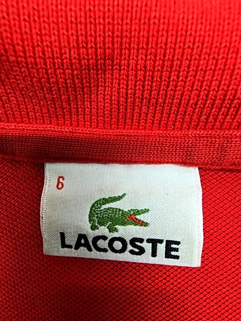 Lacoste L1212 Red Cotton Polo Shirt Men's Size 6 Short Sleeve Croc Logo