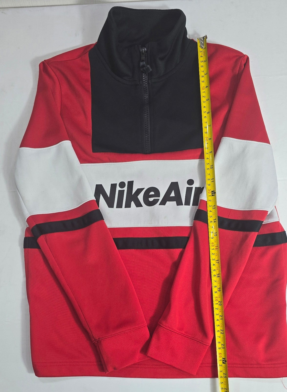 Nike Air Half Zip Sweatshirt Red Black White Pullover Athletic Top Medium