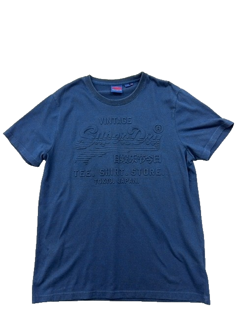 Superdry Men's Tokyo Graphic T-Shirt Navy 2XL Relaxed Cotton