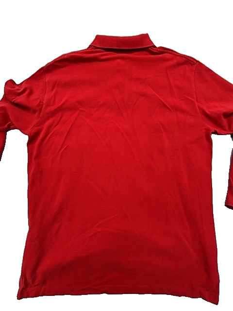Polo Ralph Lauren Men's Red Long Sleeve Polo Shirt Size L Cotton