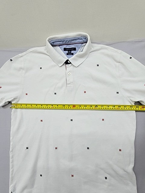 Tommy Hilfiger Men's White Dot Slim Fit Polo Shirt XXL Cotton