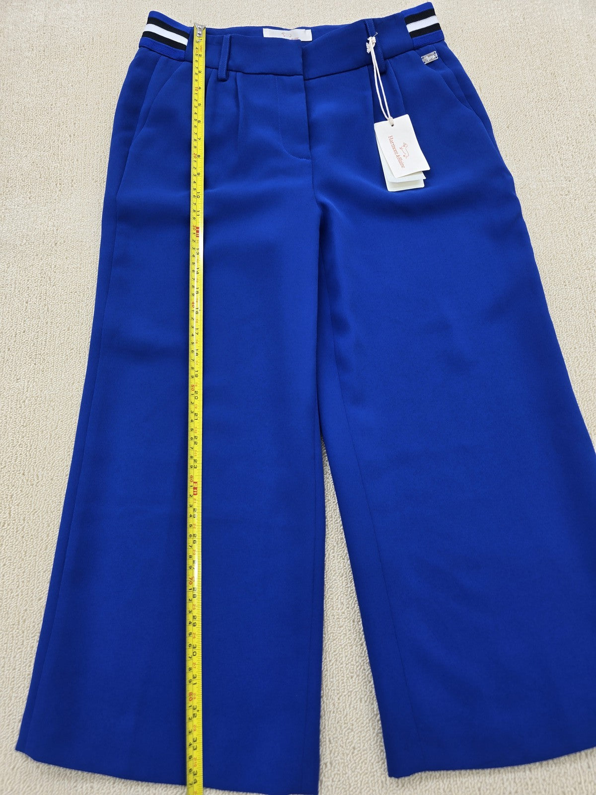 Harmont & Blaine Blue Wide Leg Pants TG 42 High Rise Italy