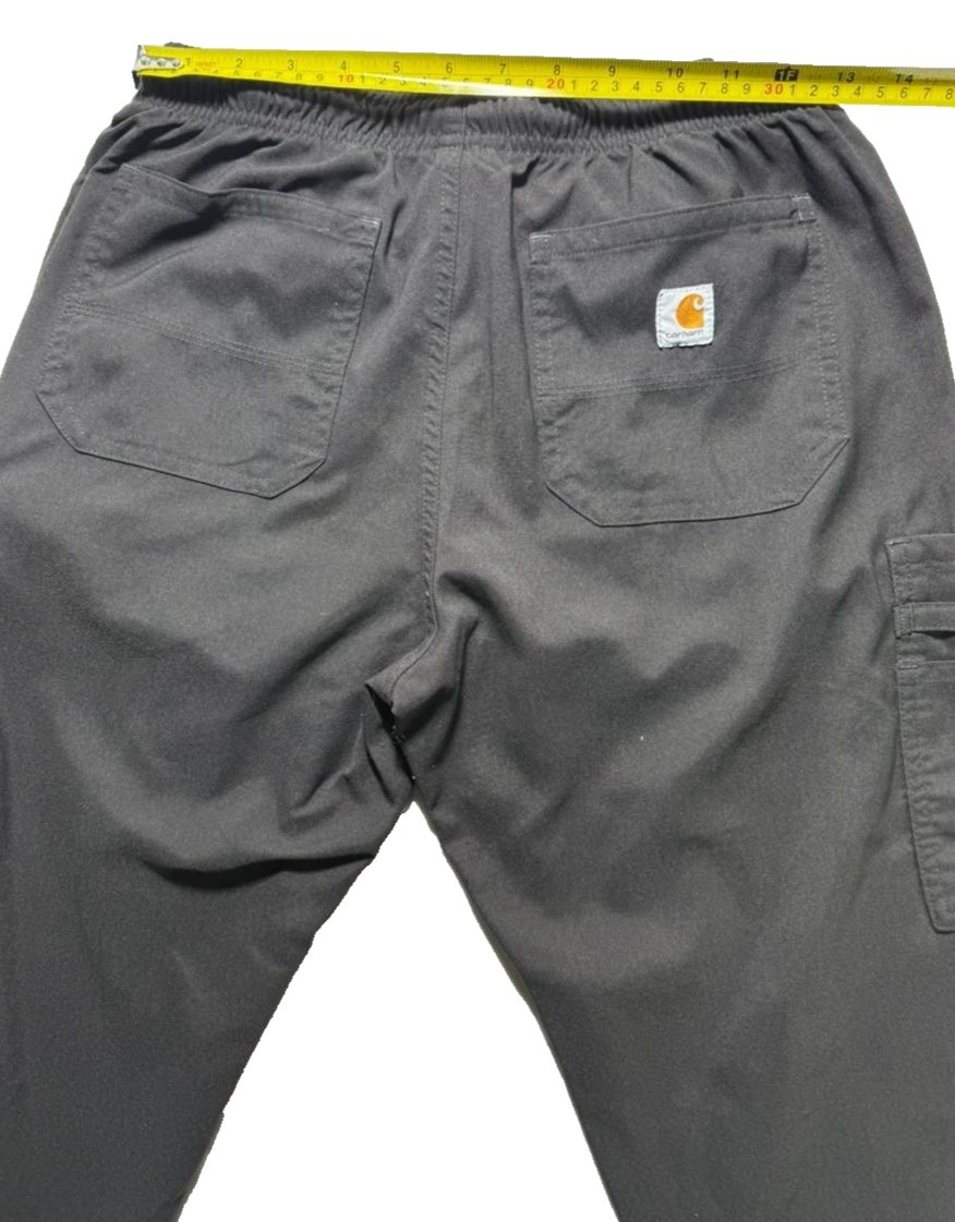 Carhartt Teens Black Cargo Work Pants Elastic Ankles Multi-Pocket Design Size S