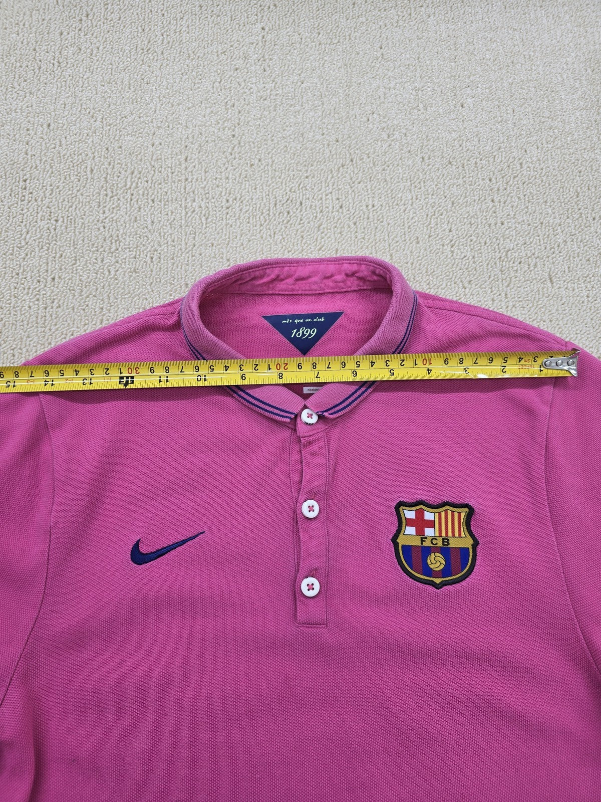Nike FC Barcelona Pink Dri-FIT Polo Shirt Men's S Short Sleeve