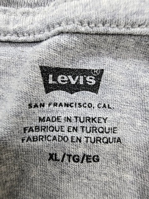Levi's Men's XL Grey Cotton Crewneck Short Sleeve T-Shirt
