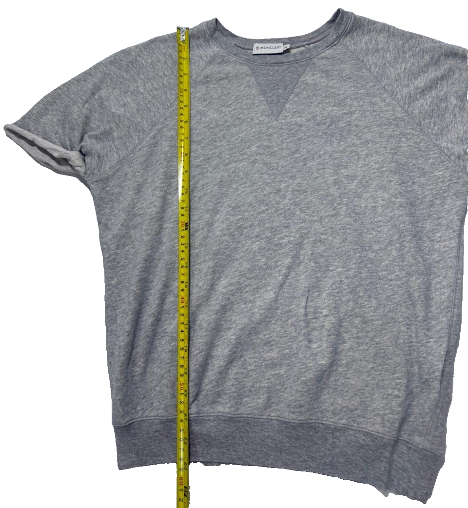 Moncler Grey Short Sleeve Sweatshirt For Women - Size M