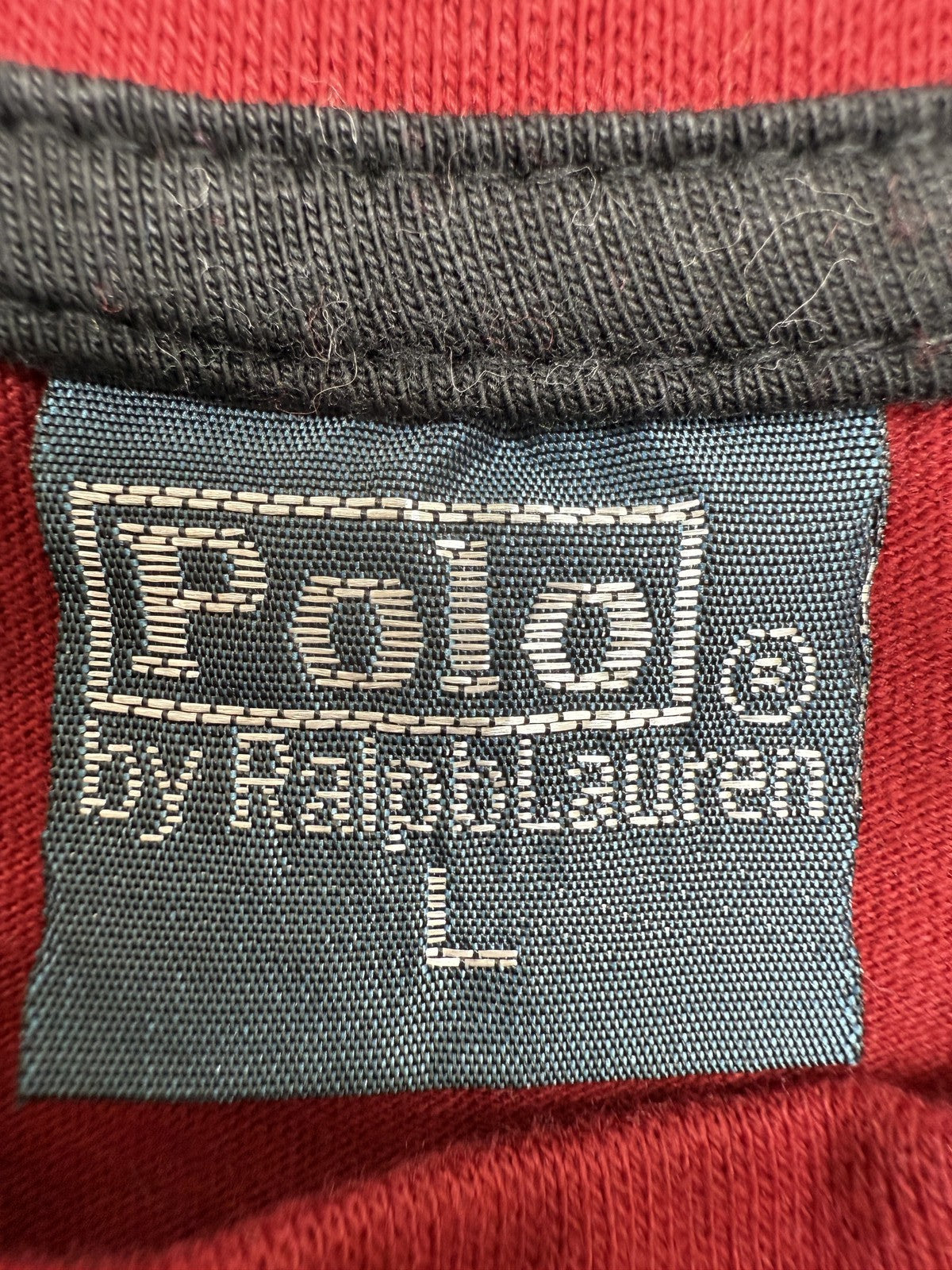 Polo Ralph Lauren Men's Red Striped Cotton T-Shirt Large