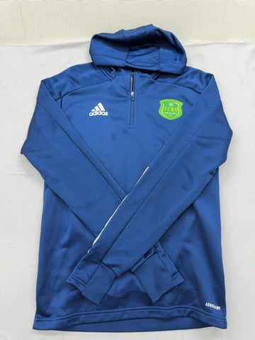 Adidas Men's Navy Full Zip Hoodie Size L 3-Stripes Polyester