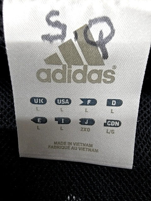 Adidas Black Track Jacket Polyester Stand Collar Unisex L