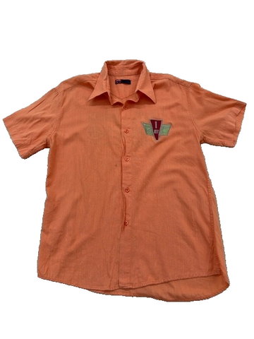 Diesel Men's Orange Short Sleeve Button-Down Shirt Size M Regular
