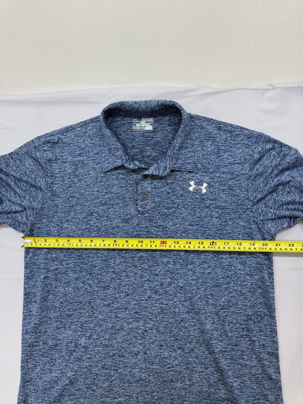 Under Armour HeatGear Navy Heather Polo Shirt XXL Short Sleeve Loose