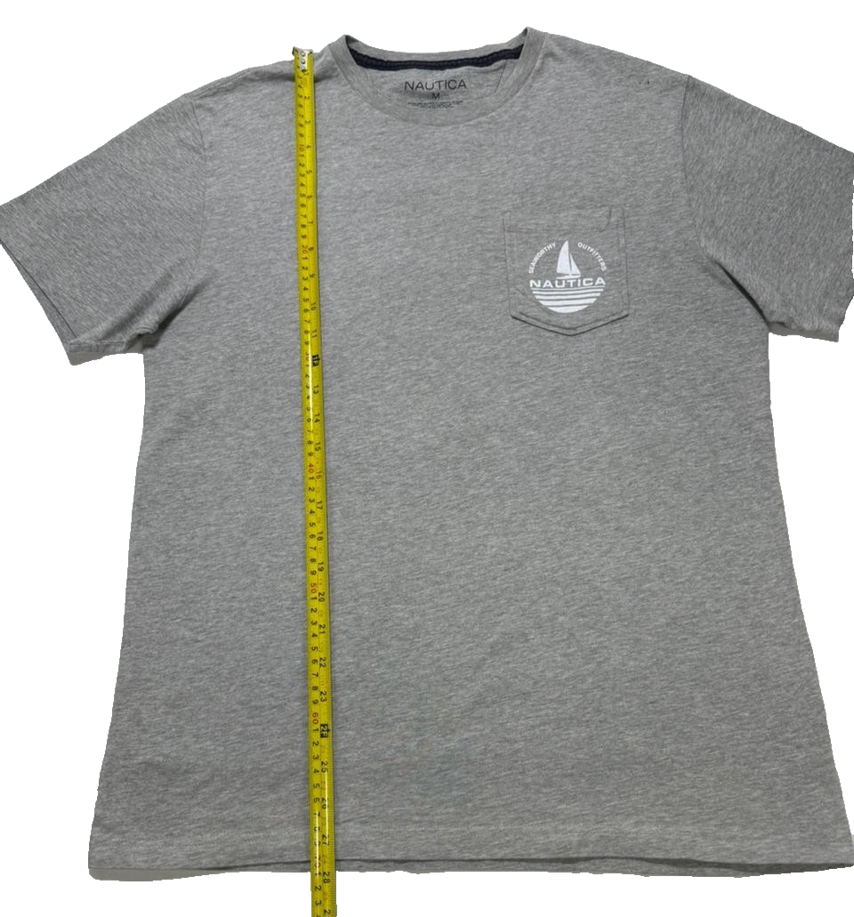 Nautica Men's Medium Grey Short Sleeve Graphic Tee T-Shirt Seaworthy Outfitters