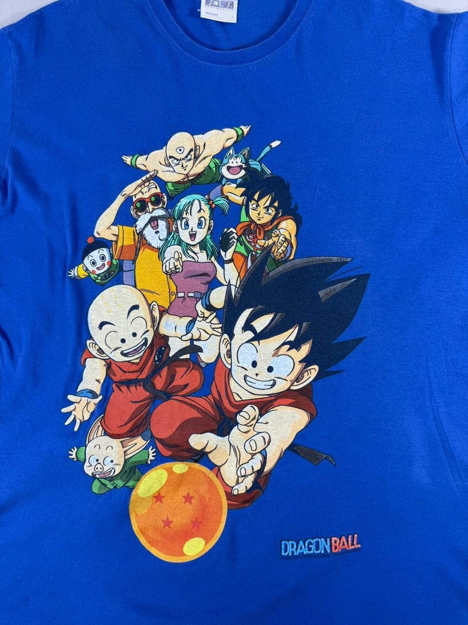 Dragon Ball Z Men's Large L Blue Graphic Anime T-Shirt Short Sleeve
