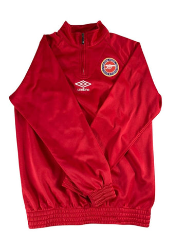 Umbro Arsenal Red Half Zip Training Sweater Men's XS Made in Cambodia