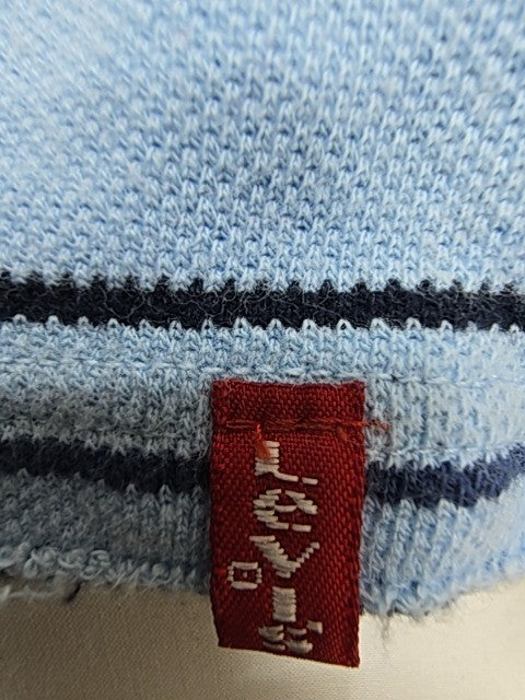 Levi’s Boys Light Blue Striped Polo Shirt Size 70 Regular Logo Knit BNWT