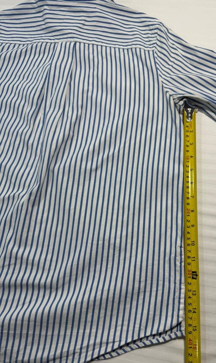 Tommy Hilfiger Women's Blue White Striped Relaxed Fit Button Down Shirt Size S