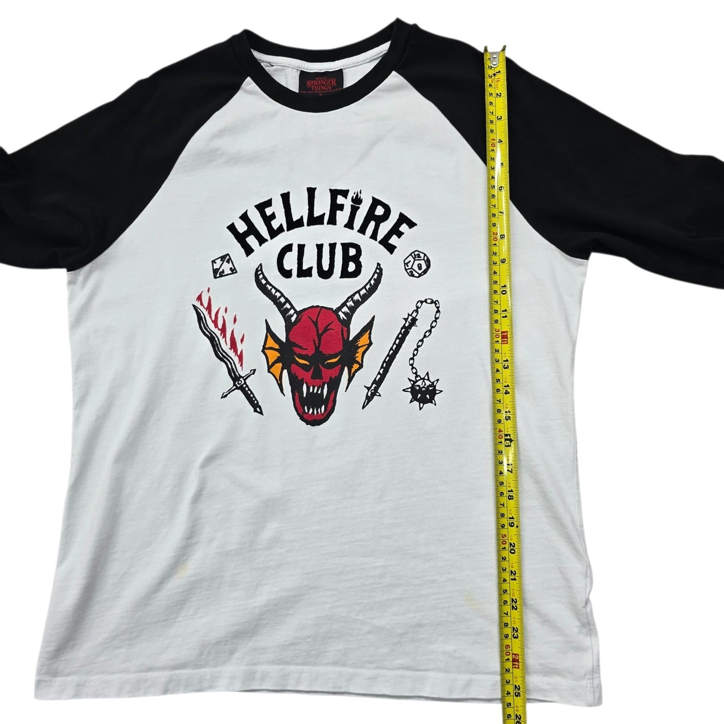 Netflix Stranger Things Hellfire Club White/Black Long Sleeve M