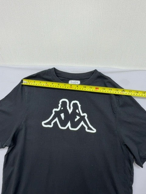Kappa Men's Black Large Short Sleeve Cotton T-Shirt Logo Crew Neck